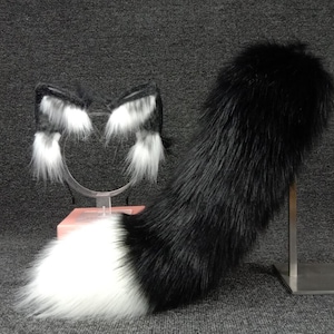 Fluffy Handmade Fox Ears Animal Ear and tail COSPLAY Simulation fox Ears and tails Customized fox Ears Halloween Gifts