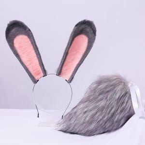 Judy Hopps Bunny ear and tail cosplay anime set anime ears Judy Hopps Ears and Tail rabbit ear and tail set bunny ears tail