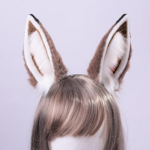 Luxury Bunny Ear cosplay realistic faux fur bunny ears Handmade rabbit ear Halloween Cosplay Anime Ears abbit Plush Toy