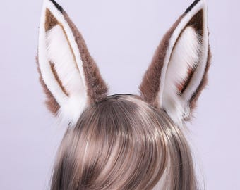 Handmade Faux Fur Bunny Ears: Realistic Cosplay Plush Toy