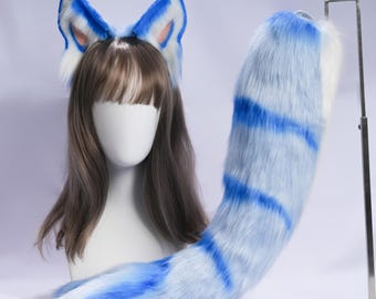 Faux Fur Whale Tail & Ears Set: Handmade Cosplay Costume