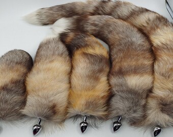 Brown Real Fox Tail Fox Tail Cosplay Anime Sexy Cute Animal Furry Mature Fox Tail Butt Plug