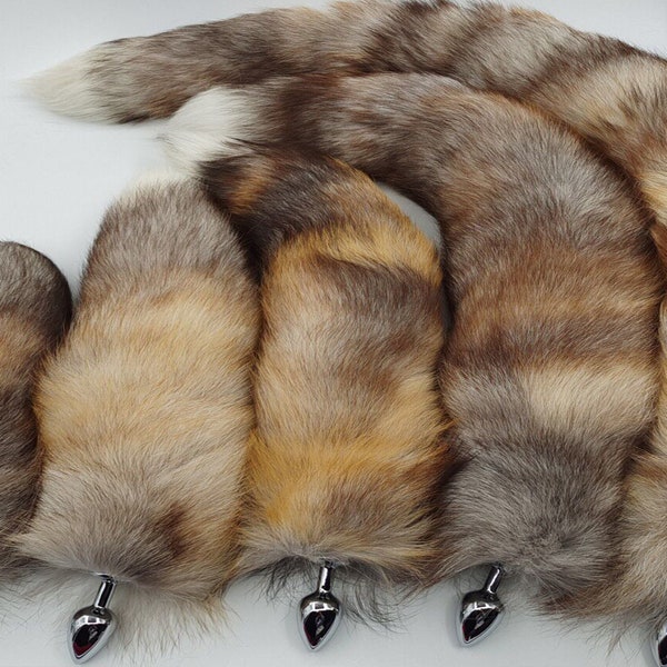 Brown Real Fox Tail Fox Tail Cosplay Anime Sexy Cute Animal Furry Mature Fox Tail Butt Plug