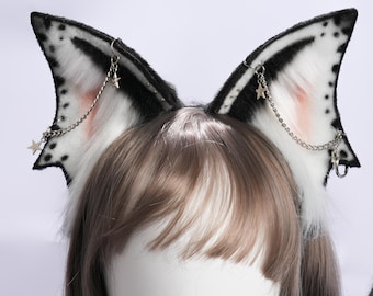 Faux Fur Shark Ears Set: Fox ears Handmade Animal Cosplay Halloween Gifts
