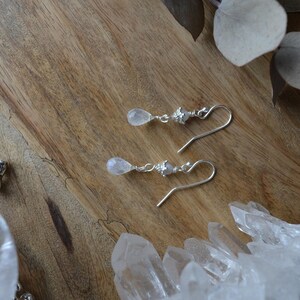 CELESTIA . handmade . sterling silver earrings . moonstone earrings . sterling silver jewelry . moonstone jewelry . elf jewelry . wood elf . magical image 4