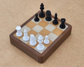 Chess - 4x5 Microchess set. Chess variant with a small board, no queen and a single pawn. Magnetic travel set.