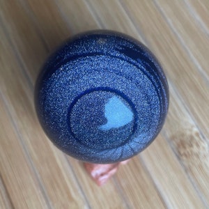 Blue goldstone / cobalt sphere with sphere stand
