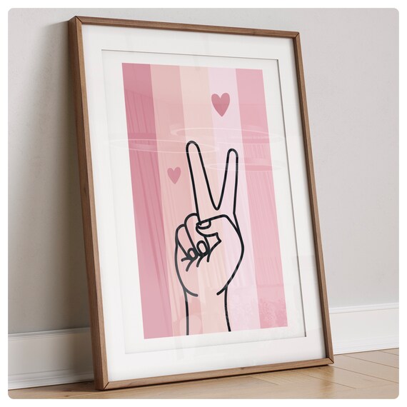 Peace sign colourful print, hallway, home, house, entrance hall print,boho