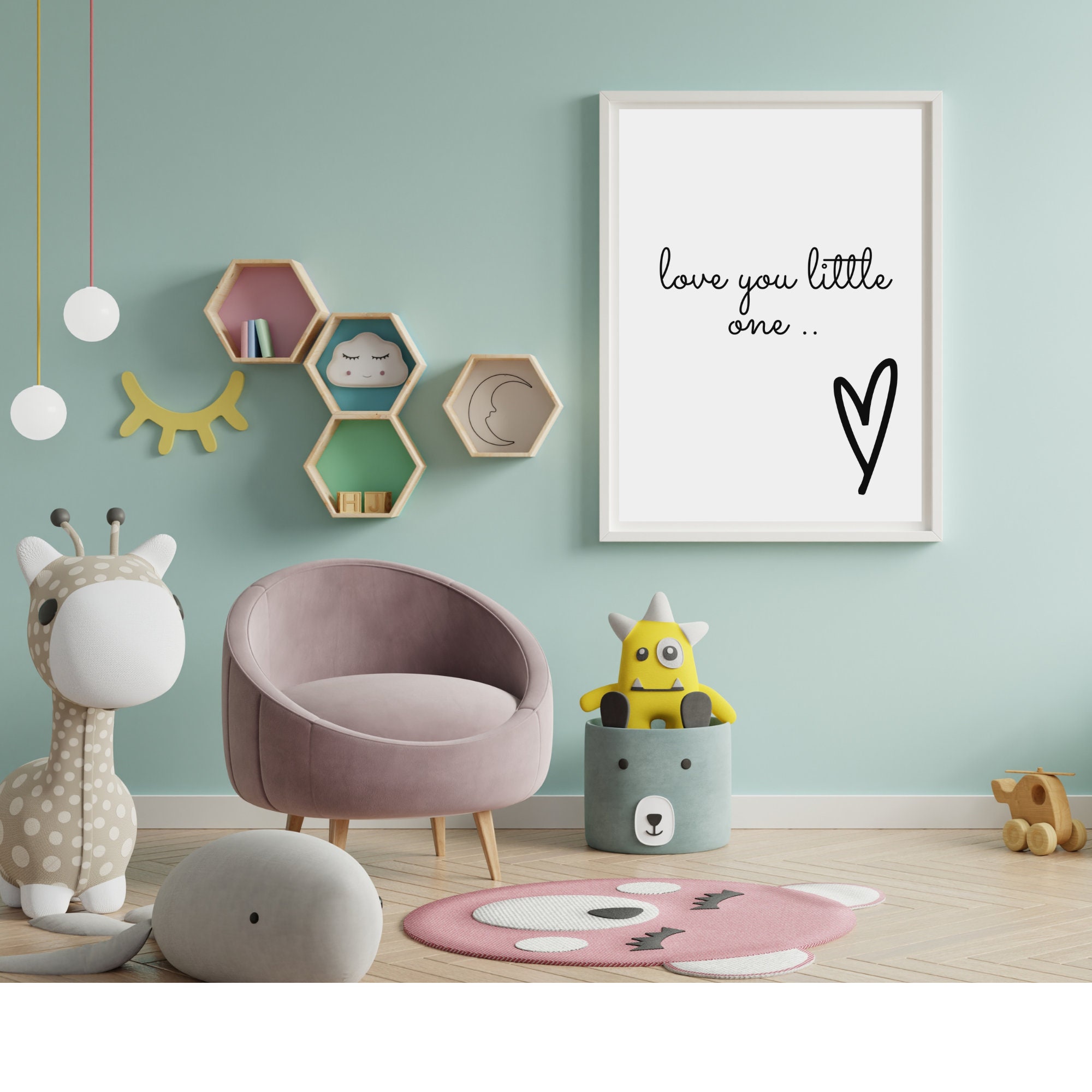 Love You Little One Print. Nursery Print