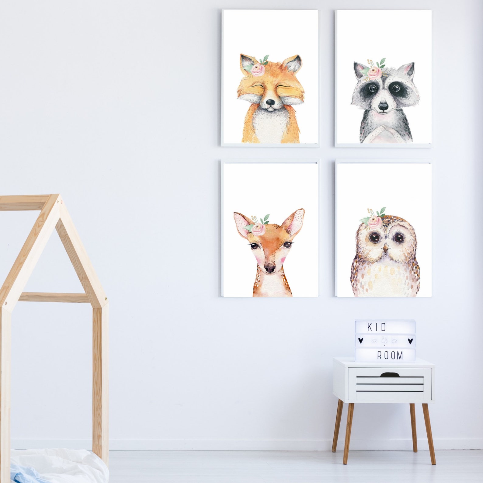 Boho Woodland Animal Prints Baby Nursery Childrens Etsy