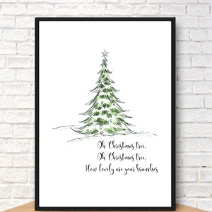 Christmas tree print, boho, cute, simple, song, living room, Christmas decorations, hallway