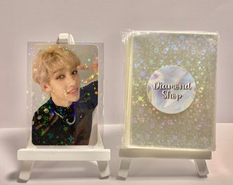 Stardust Holographic Photocard Sleeves/Card Protector/Holder ( Pokemon Kpop, BTS, Twice, NCT, Stray Kids, Blackpink) For albums + Binders!