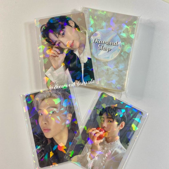 Diamond Holographic Photocard Sleeves 100pcs Card Protector Perfect for  Pokemon Kpop/bts/blackpink/stray Kids/twice/nct 