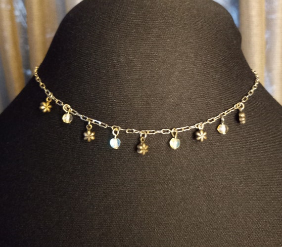 Vintage Express Choker Silver Tone Chain Flower C… - image 10