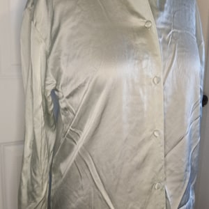 Vintage 100% Silk Shirt Silk Shades Medium Long Sleeve Button Up b8