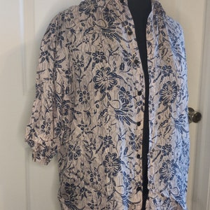 Vintage 100% Silk Shirt Bruno Button Up Short Sleeve Print Pocket Loose Sz XL B9