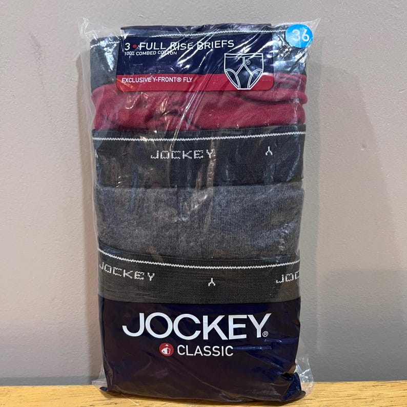 Vintage Jockey Classic 3 Pack Full Rise Briefs 36 Mens 100% Cotton Y-Front 9007 bild 1