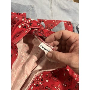 Funda nórdica vaquera de Mickey Mouse de VTG Disney Store, fundas de almohada bordadas tamaño queen, falda imagen 7