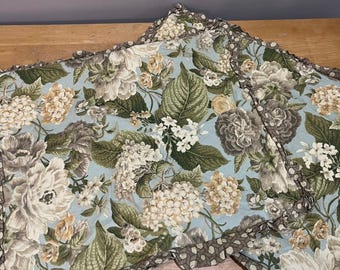 Waverly Garden Glory Hydrangea Standard Pillow Shams Set of 2 Blue Brown Ruffle