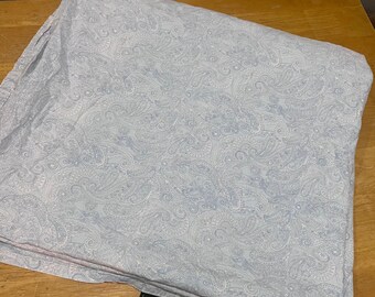 Lauren Ralph Lauren Full Flat Sheet Light Blue White Paisley 100% Cotton