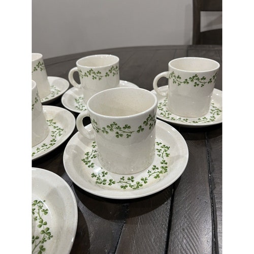Brendan Erin Stone WILD SHAMROCK shops Emerald Isle Cup 6 Mug & Saucer Sets