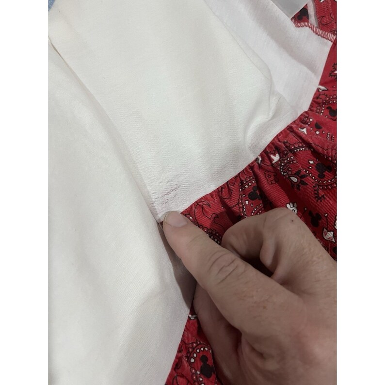 Funda nórdica vaquera de Mickey Mouse de VTG Disney Store, fundas de almohada bordadas tamaño queen, falda imagen 9