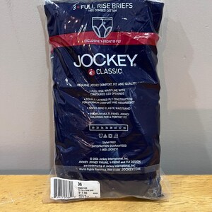 Vintage Jockey Classic 3 Pack Full Rise Briefs 36 Mens 100% Cotton Y-Front 9007 bild 3