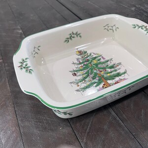 Spode Christmas Tree Rectangular Handled Baking Dish 12x9.5 Casserole Baker image 4