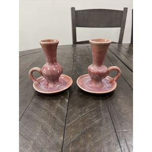 Vintage Redware North Carolina Pottery Candleholder Chamber The Plaque House
