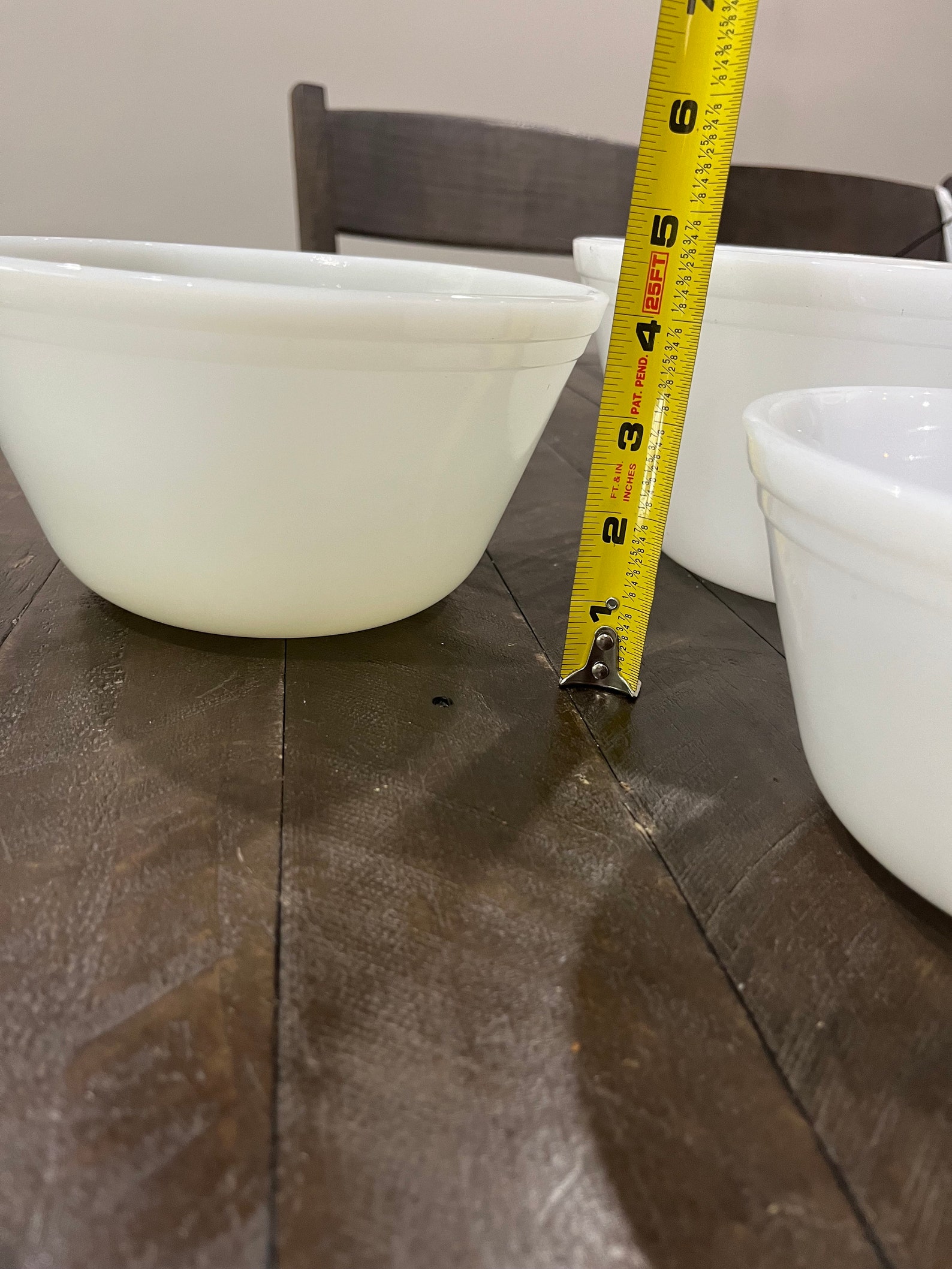 White Federal Milk Glass Oven Ware Mixing Nesting Bowls Set of 3 Double ...