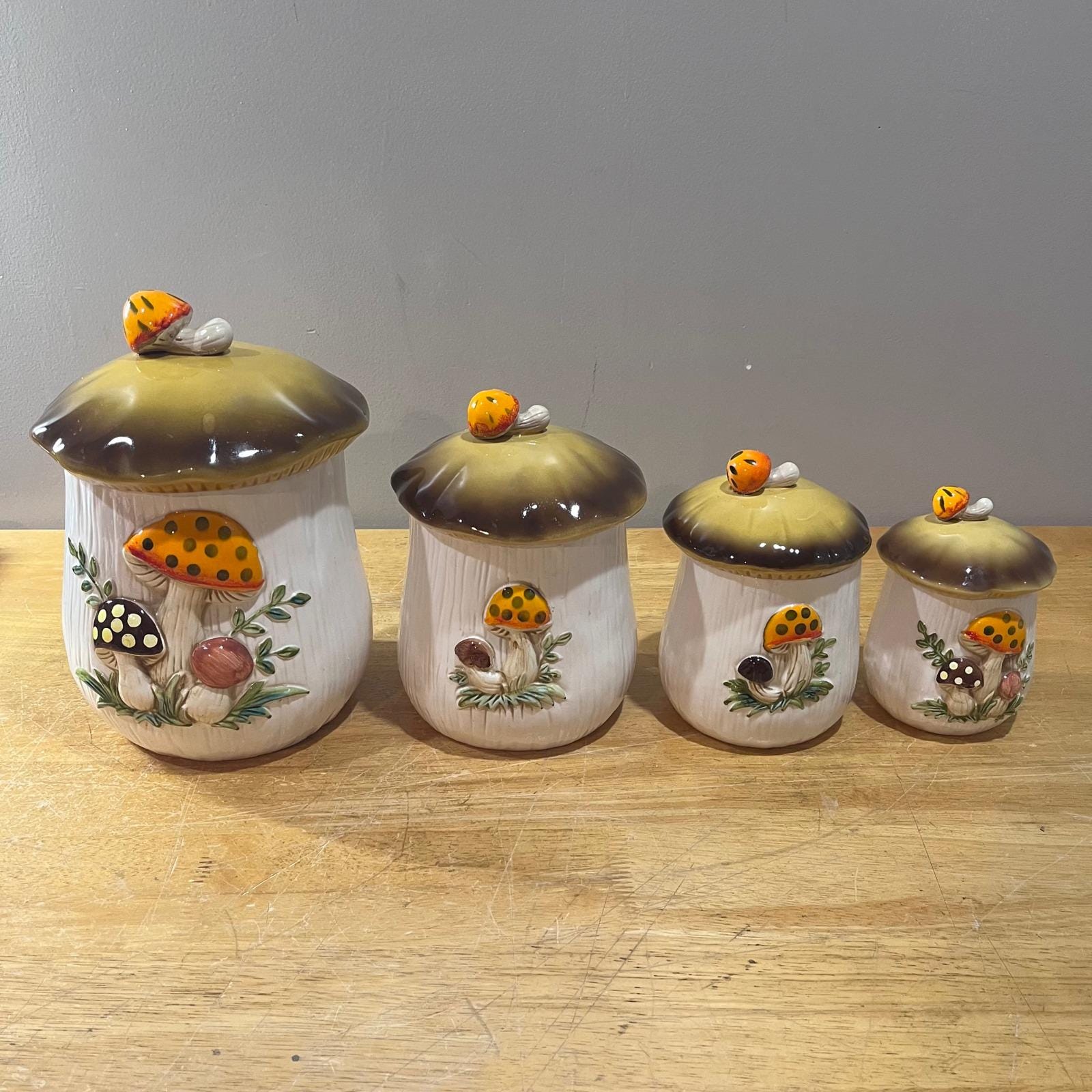 1978 Sears Vintage Mushroom Canister Set - Etsy