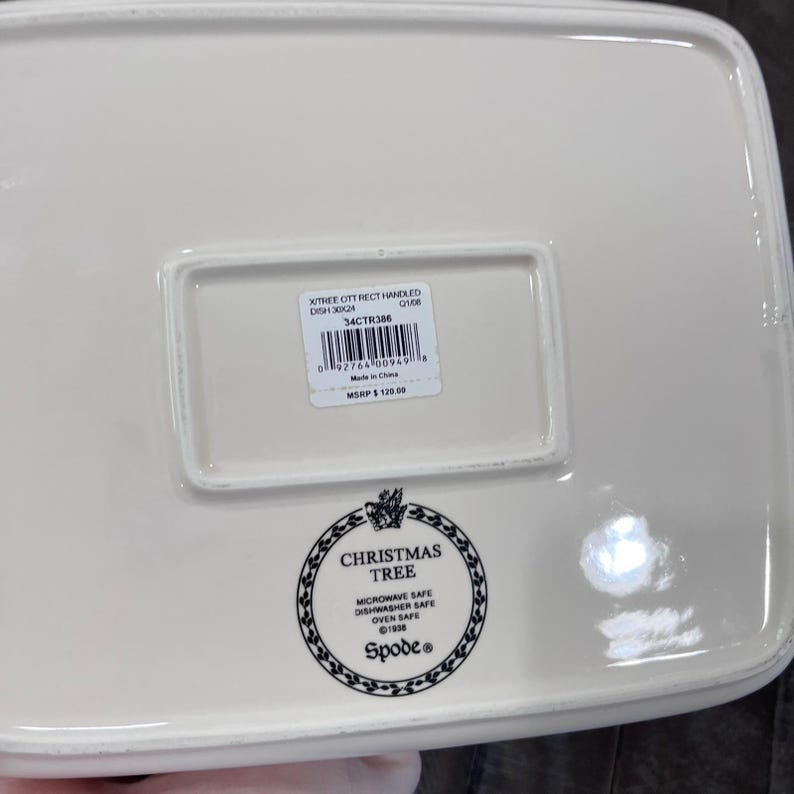 Spode Christmas Tree Rectangular Handled Baking Dish 12x9.5 Casserole Baker image 3