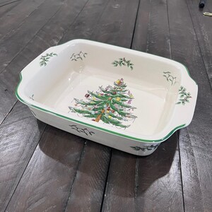 Spode Christmas Tree Rectangular Handled Baking Dish 12x9.5 Casserole Baker image 1