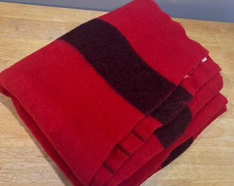 XL Vintage 70's Hudson's Bay Toggle Clasp Jacket Wool Blanket
