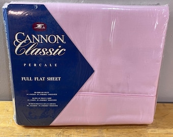 Vtg Cannon Classic Percale Full Flat Sheet Pink Solid 180 TC Made in USA NEW