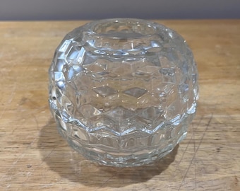 Vtg Homco Cubist Fairy Lamp Diamond Round Geometric Light Candle Holder Jar Lid