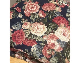 Ralph Lauren Vtg Garden Gatehouse Blue Rose Floral Twin Comforter RARE 75x84"