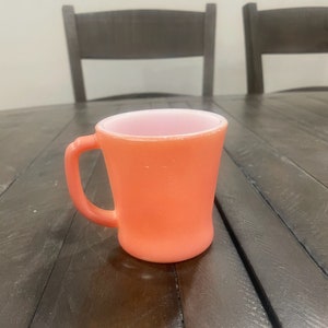 Vtg Anchor Hocking Fire King Pink D Handle Coffee Mug Cup