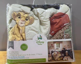 Disney Baby The Lion King Simba 7 Piece Crib Bedding Set Safari Nursery New