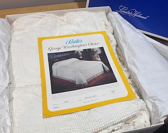 Vtg Bates George Washington's Choice Bedspread Twin Antique White Colonial