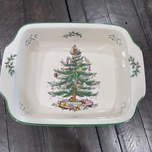 Spode Christmas Tree Rectangular Handled Baking Dish 12x9.5 Casserole Baker image 8