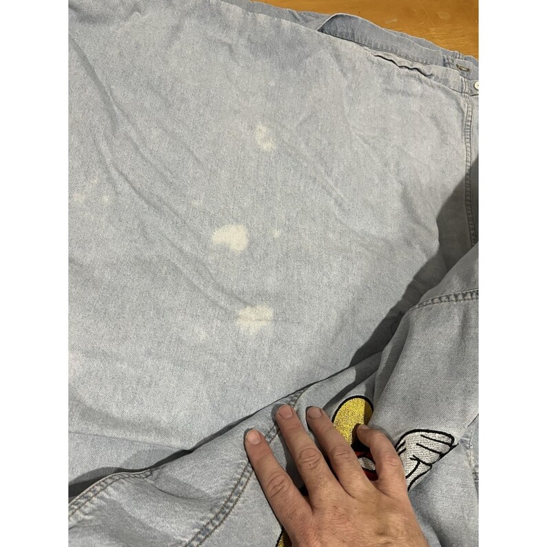 Funda nórdica vaquera de Mickey Mouse de VTG Disney Store, fundas de almohada bordadas tamaño queen, falda imagen 12