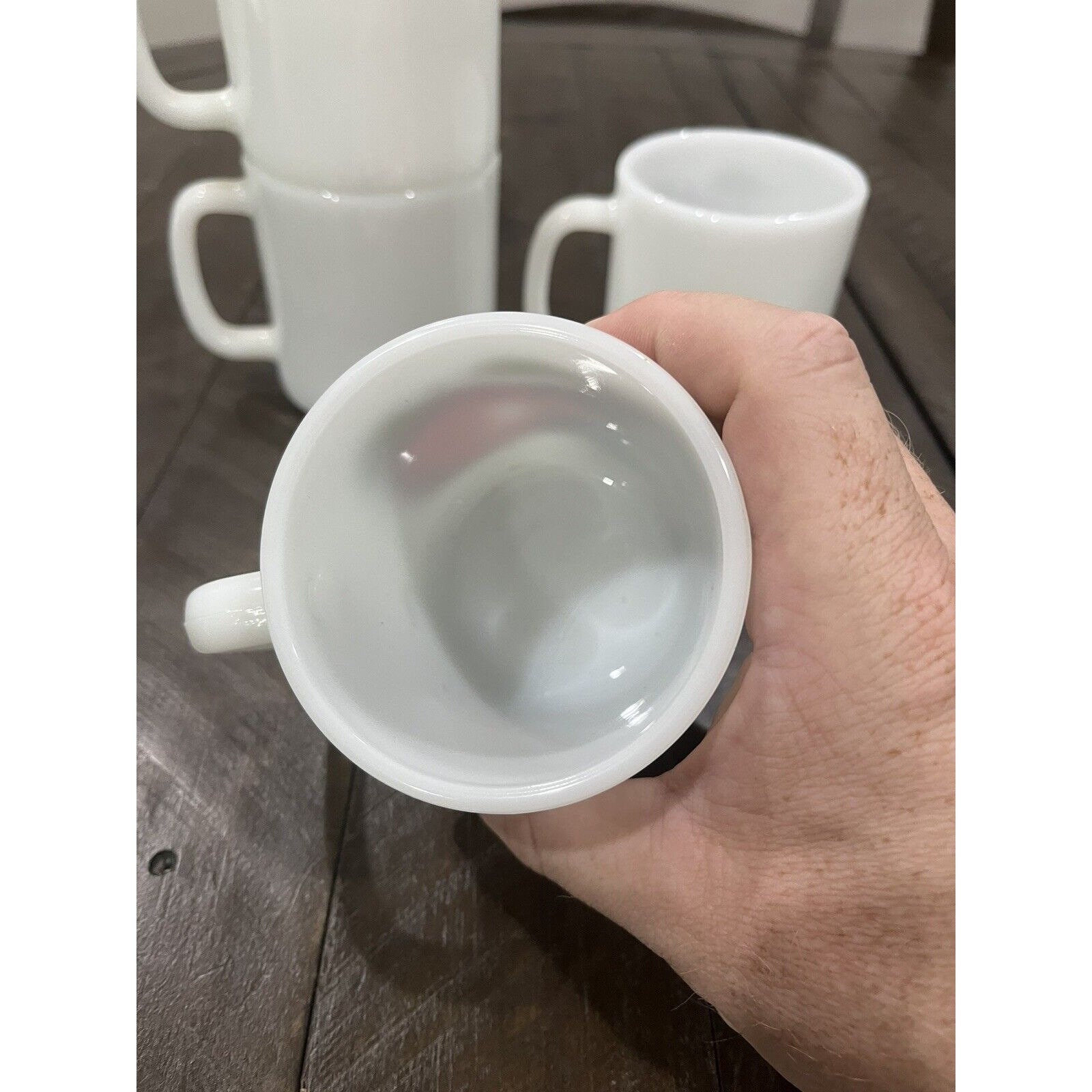 Glasbake Apple Glass Milk Glass Mug Fruit White Kitchen Set of 4 - Etsy