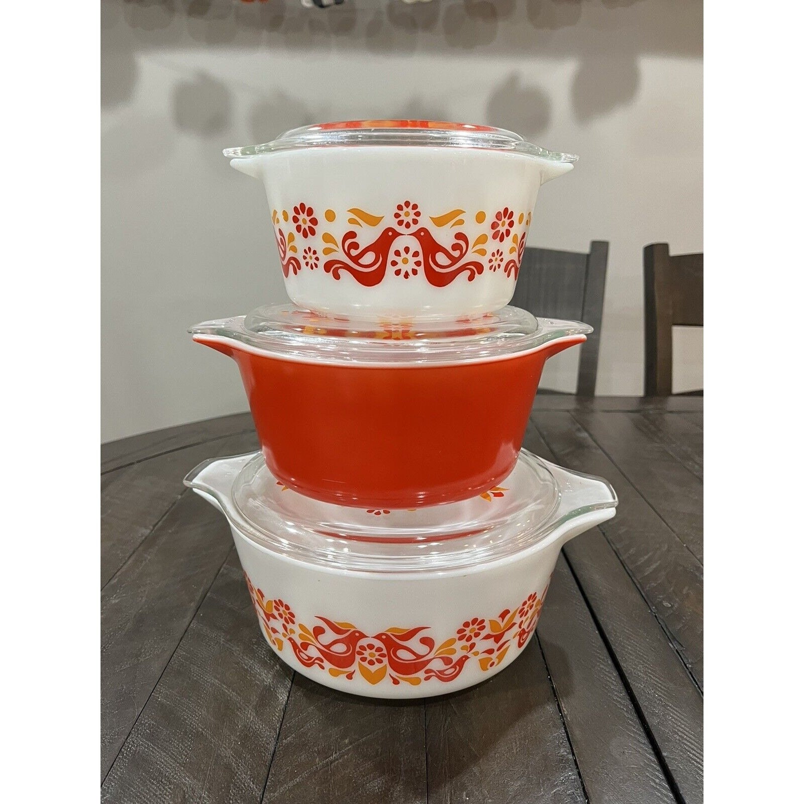 Vintage Pyrex Friendship Pattern Casserole Dishes With Glass Lids - Etsy
