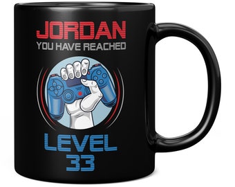 Gamer Mug, 33rd Birthday Gift for Him Her, You Have Reached Level 33 Video Game Controller, Dad Gamer, Birthday Gift for Dad Personalization