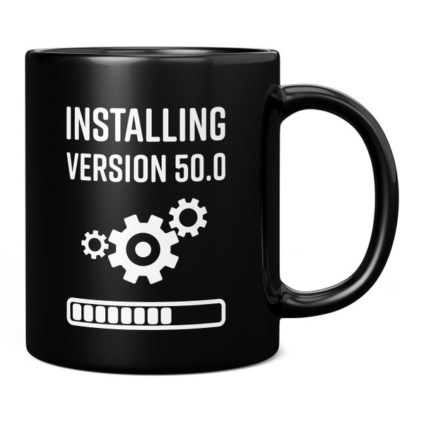 Geschenk zum 50. Geburtstag für Männer, installierte Version 50 Tasse, lustige Geschenkideen zum Geburtstag, Papa Gamer Geschenk, coole Geburtstagstasse, Keramiktasse