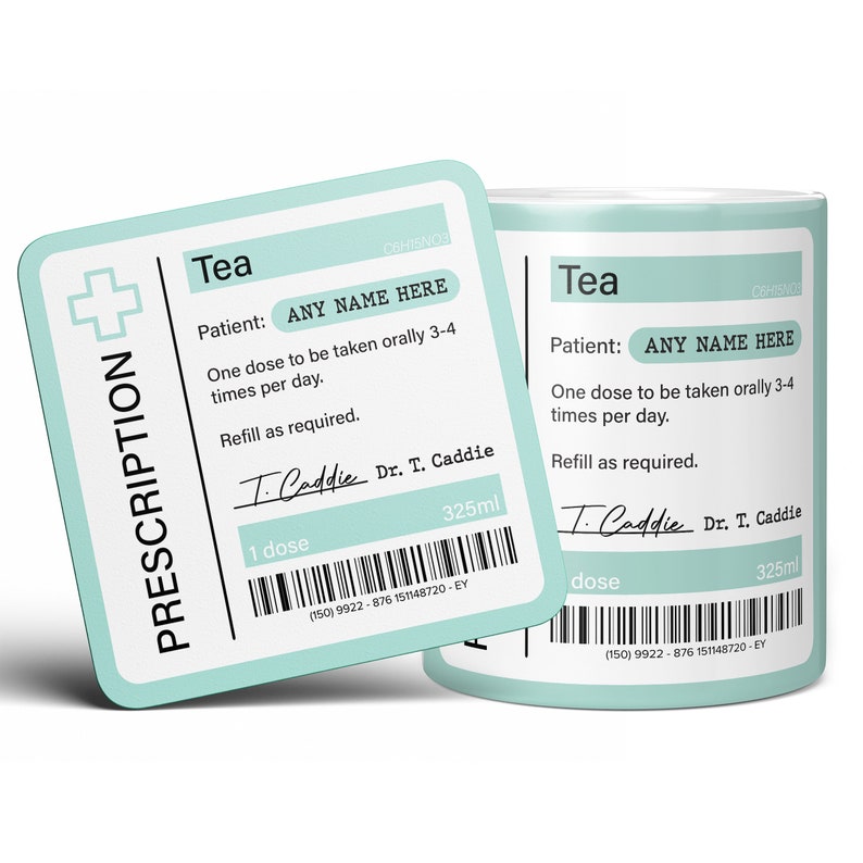 Prescription Tea Mug, Personalized Gifts, Custom Mug, Gifts For Women, Leaving Gift Work Colleague, Tea Cup Personalized, Nurse Gift, Unusal image 8