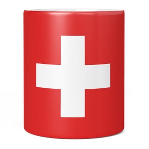 Switzerland Full Wrap Flag 11oz Coffee Mug / Cup - Perfect Birthday Gift for Him or Her | Present for Men or Women