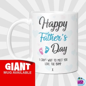 Happy Fathers Day I Can&#39;t Wait To Meet You Love The Bump Mug, Expecting Dad Coffee Cup, First Fathers Day Gift, New Dad Mug, Dad To Be Cup