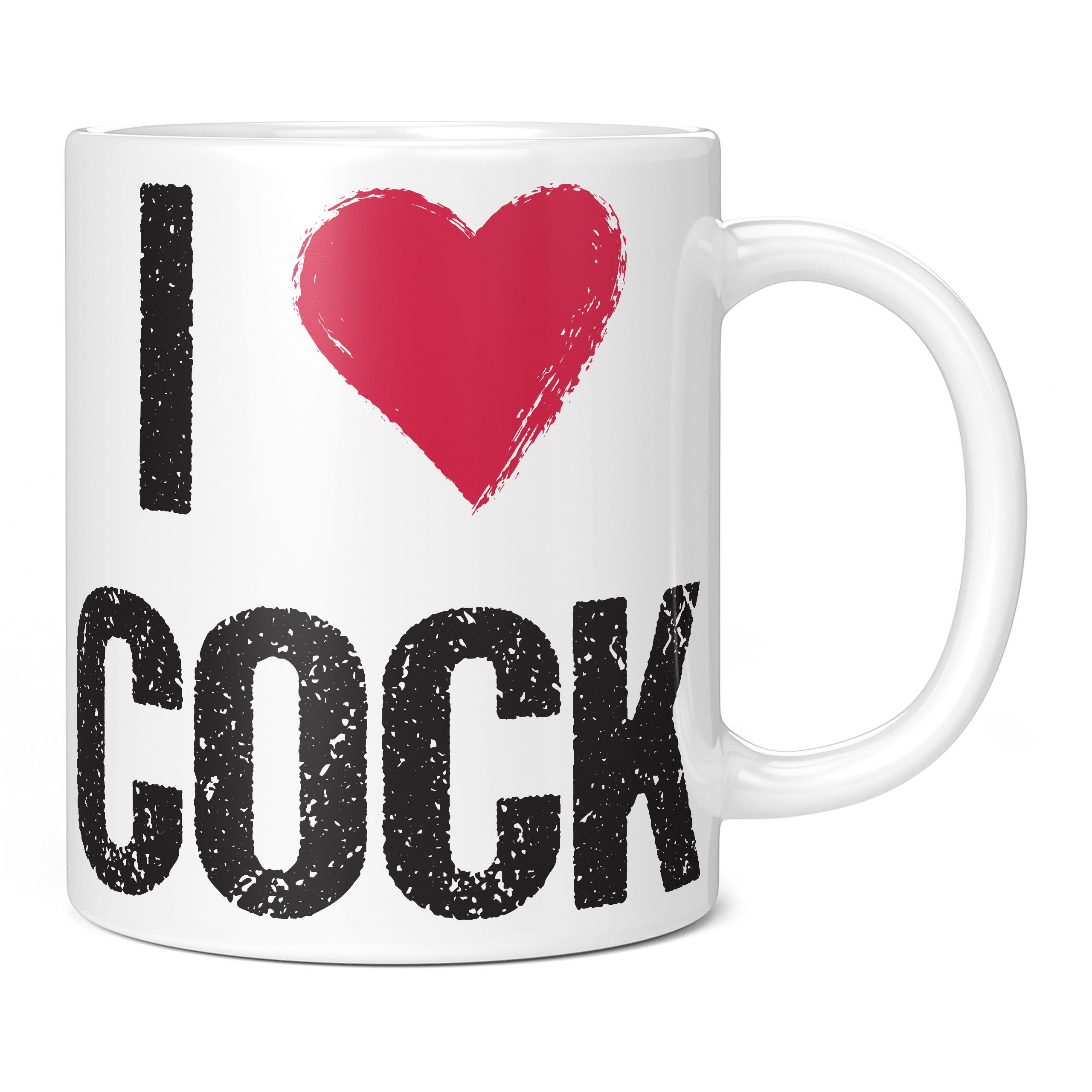 I Love Cock Rude Funny Mug Heart Dick Penis Sex Gift Present